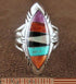 Turquoise Multicolor Sterling Silver Jewelry Ring Size 6-3/4 RS41178